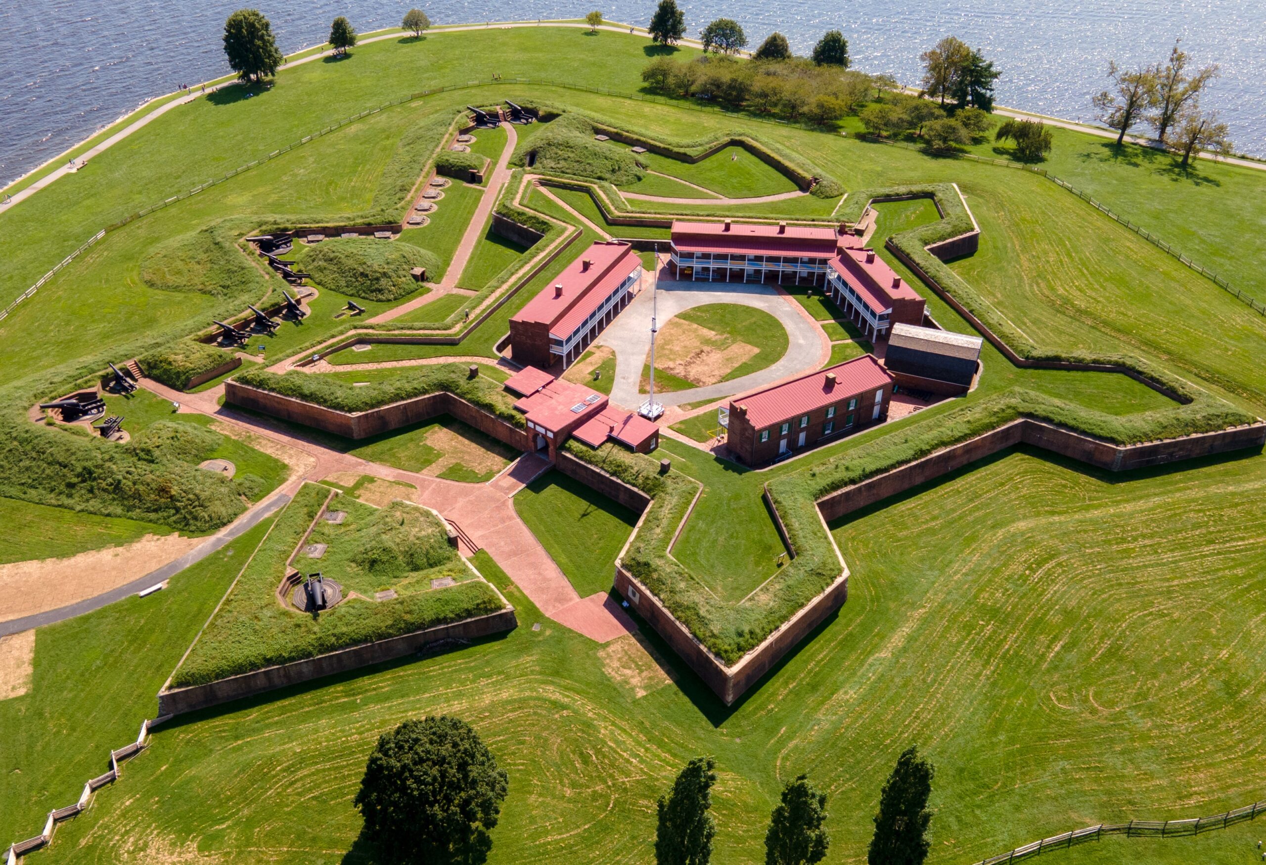 Fort McHenry in Baltimore defended the harbor during the War of 1812 and inspired the words to the U.S. national anthem.
