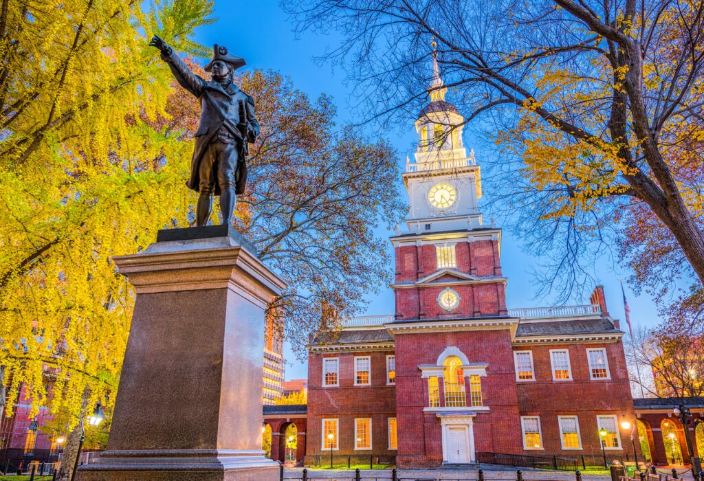 Independence Hall Philadelphia where the Declaration and Constitution were debated and signed now a symbol of America’s founding ideals