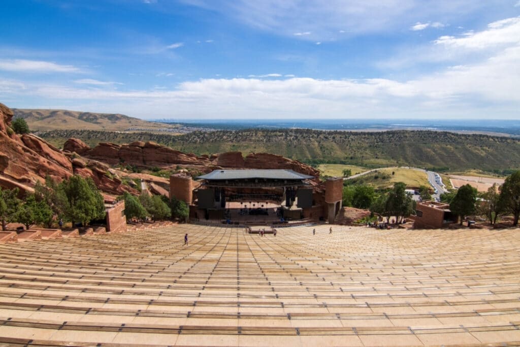 view of the Red Rock Amphitheatre during the day without a crowd.