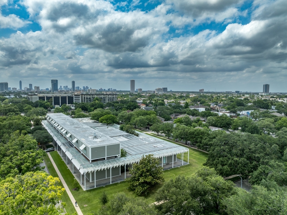 Aerial view of the Menil Collection in Houston
