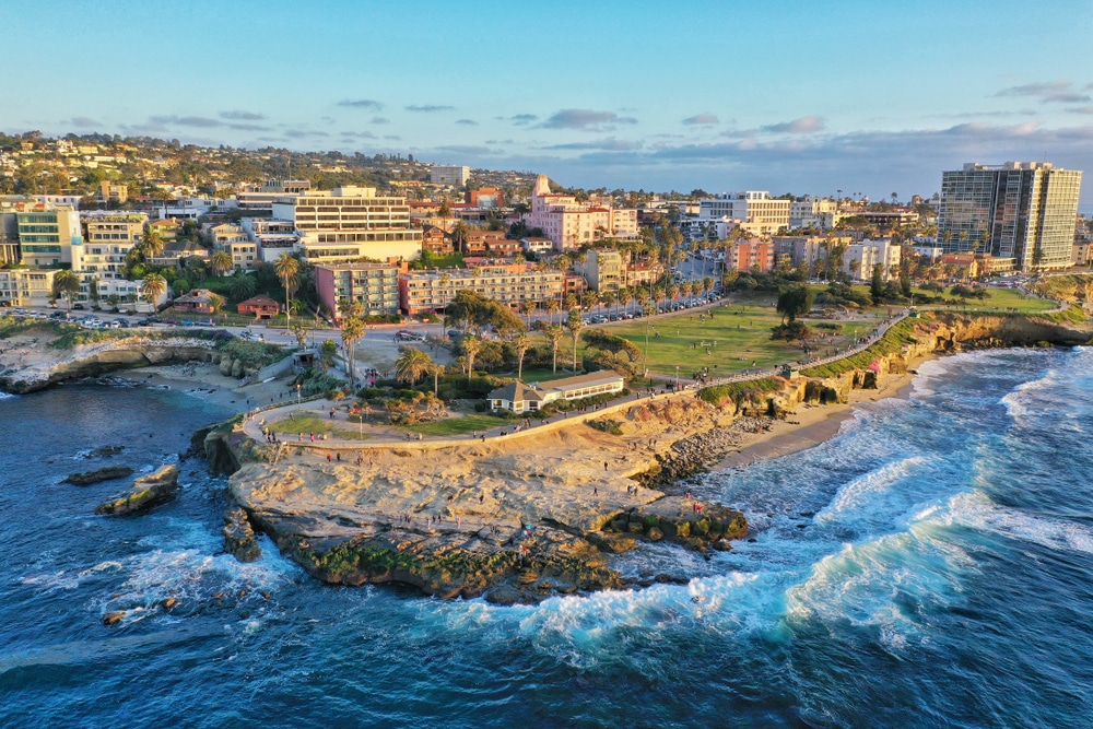 Sunset at the cove in La Jolla, CA