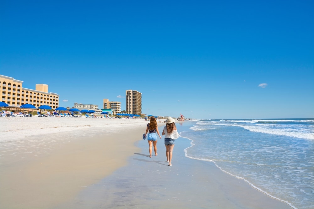 Morning stroll on Jacksonville Beach, Jacksonville, Florida.