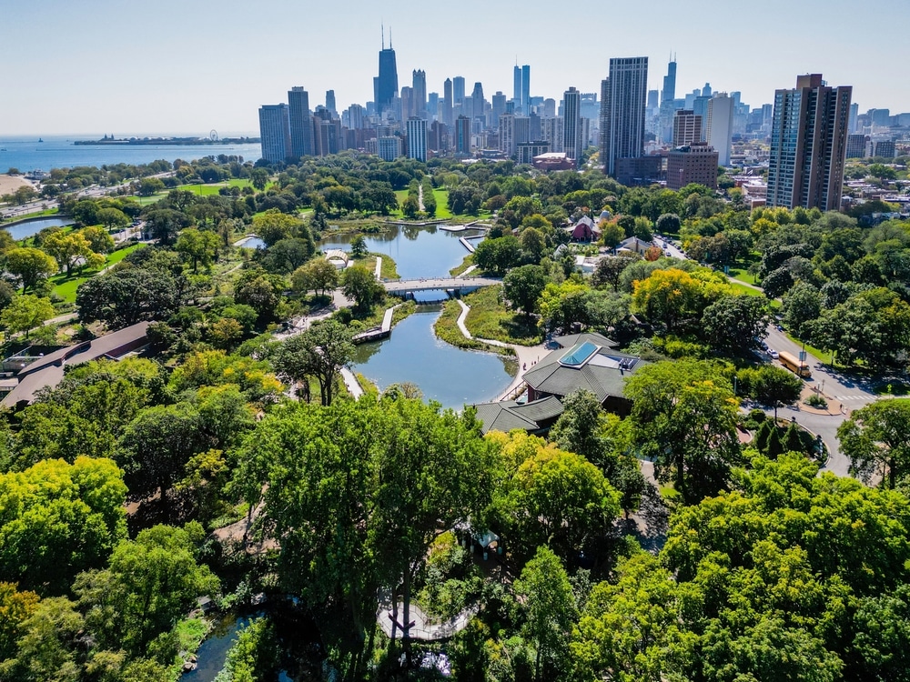 Bird eye view of Lincoln Park Zoo