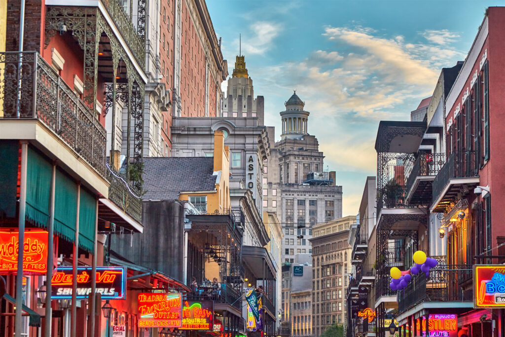 Late afternoon on Bourbon Street, French Quarter, New Orleans