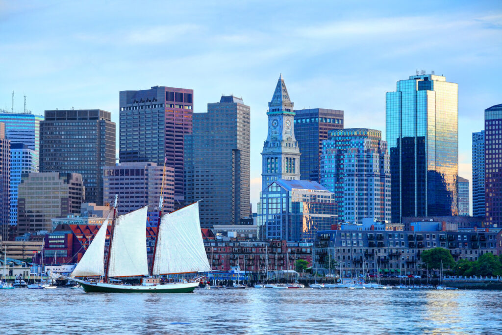 Ship in Boston harbor.